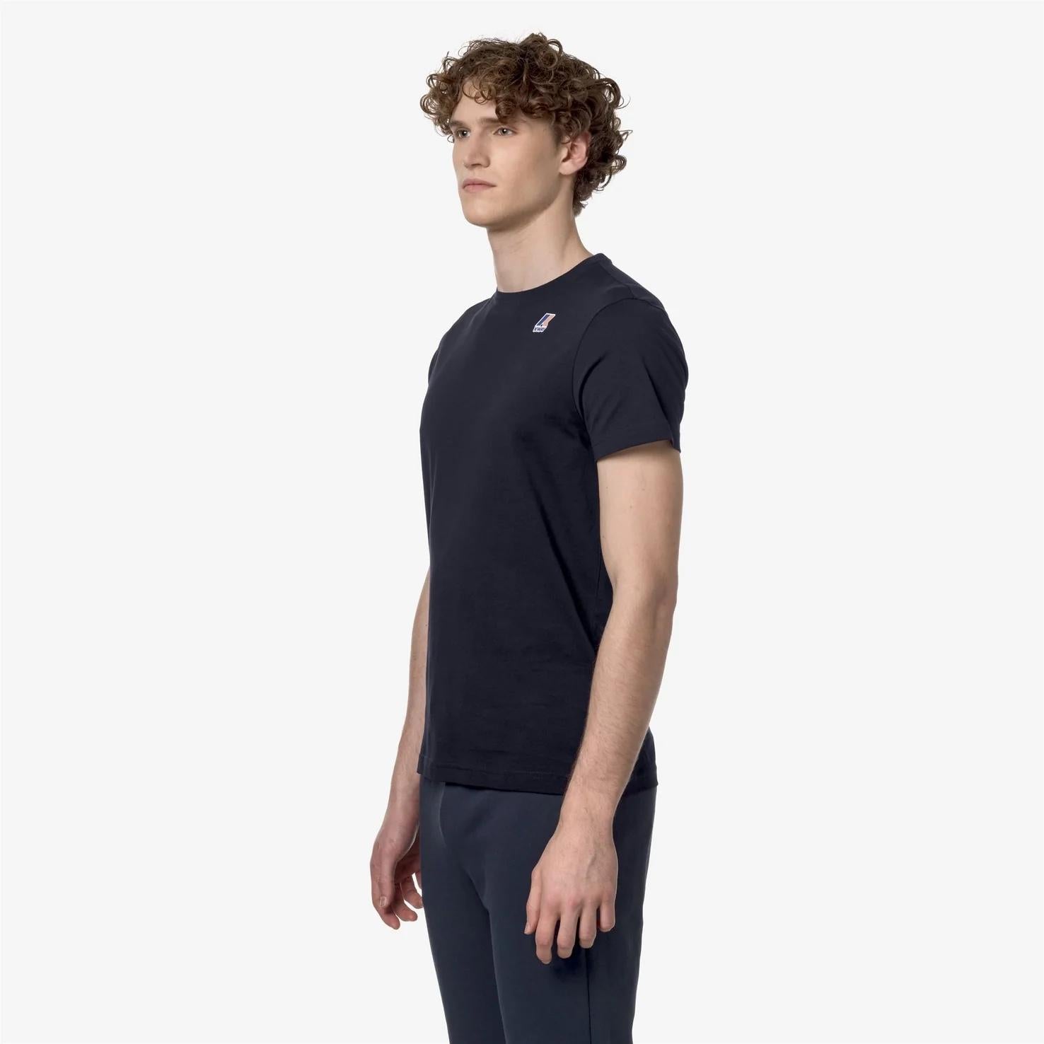 T-shirt unisex blu in cotone con logo K007JE0 K89 K-WAY 