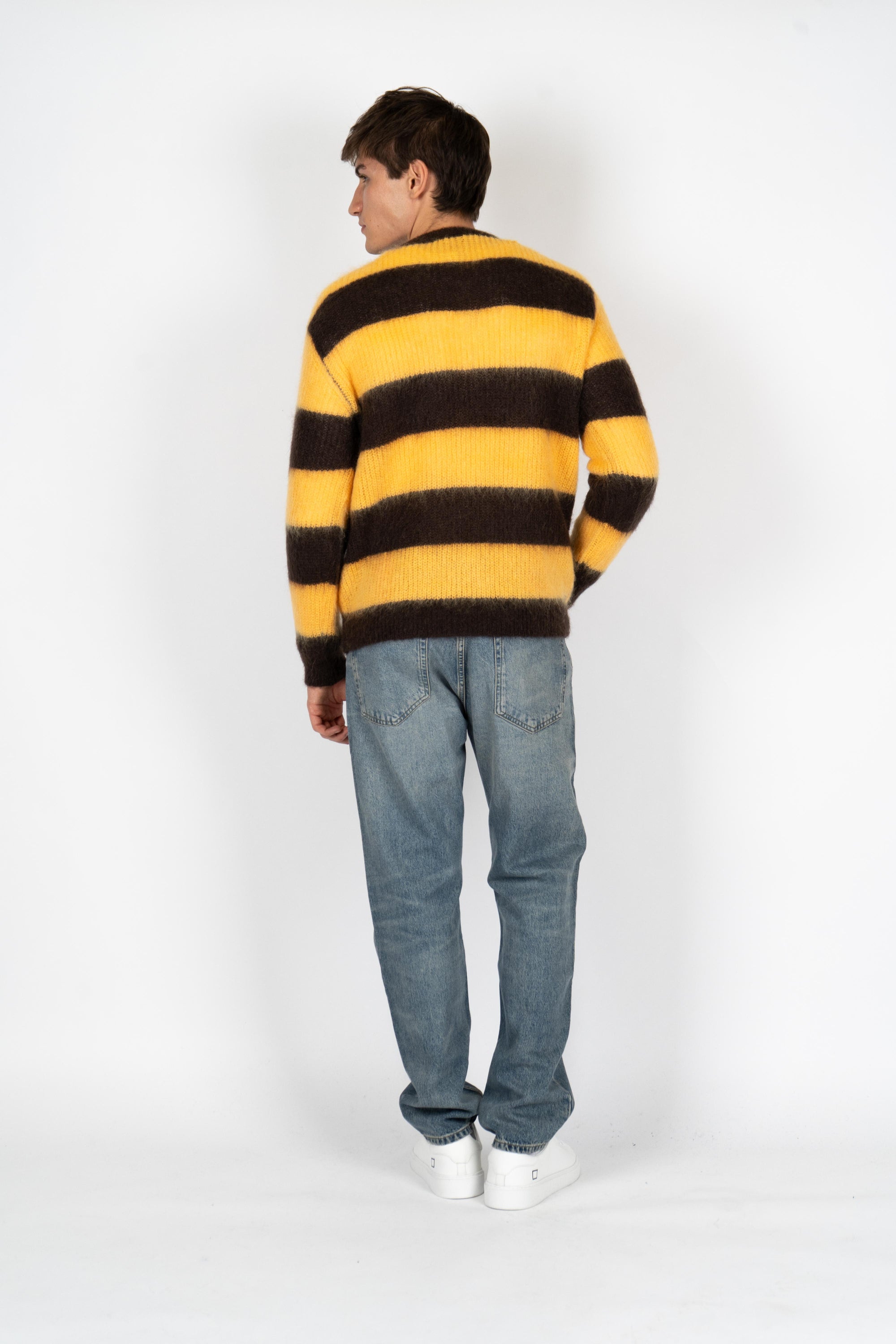 Maglione con motivo a righe B9F0070 FV448 AMARANTO 