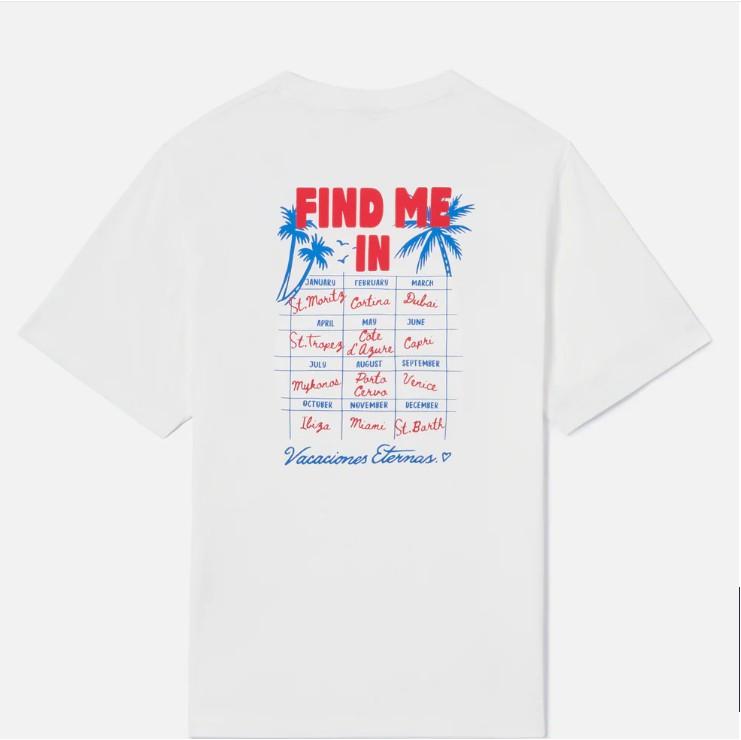 T-shirt Emilie bianca con stampa Find Me in Vacation EMI0001 08058L MC2 SAINT BARTH 