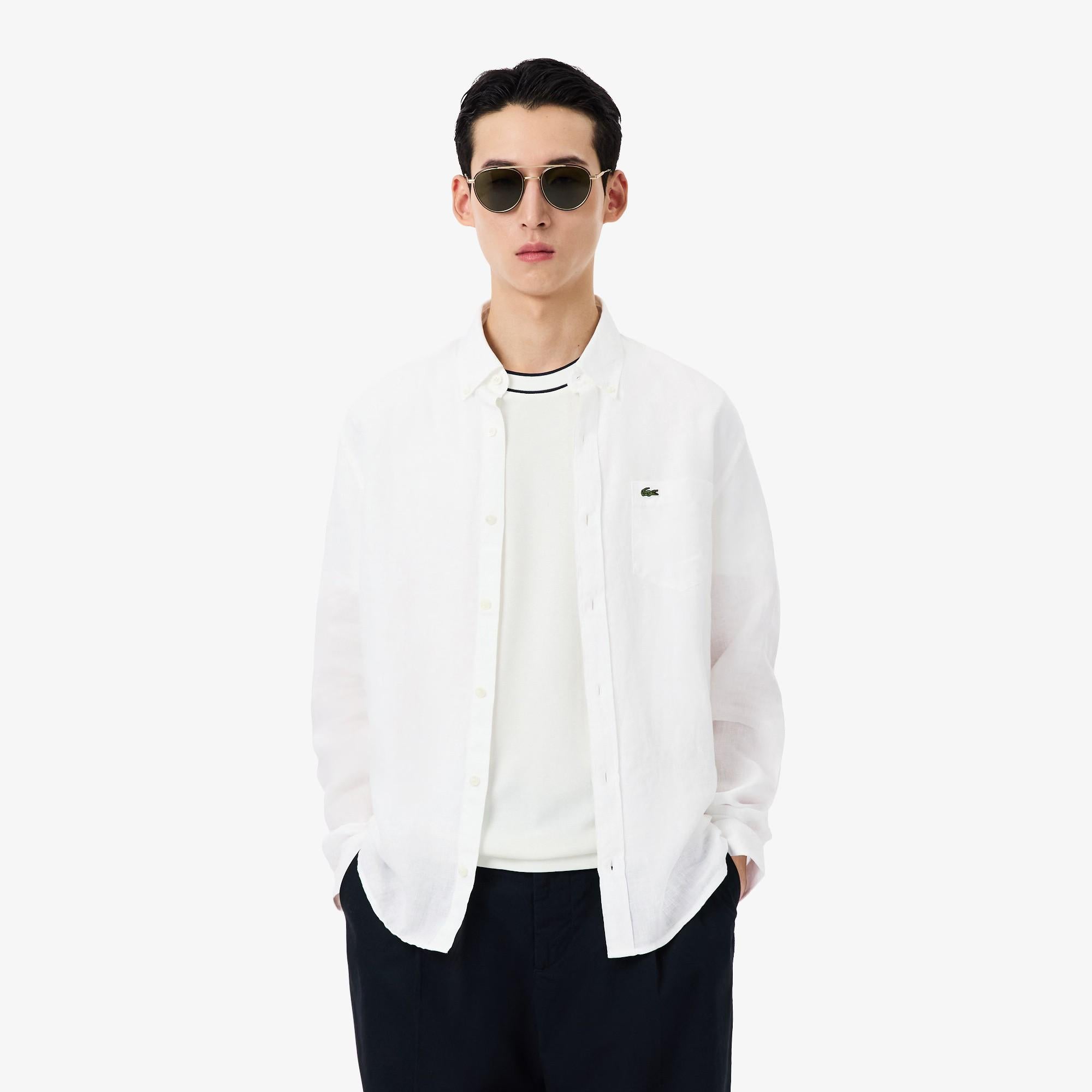 Camicia di lino regular fit CH5692 001 LACOSTE 
