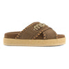 Criss-cross sandal metal stitching