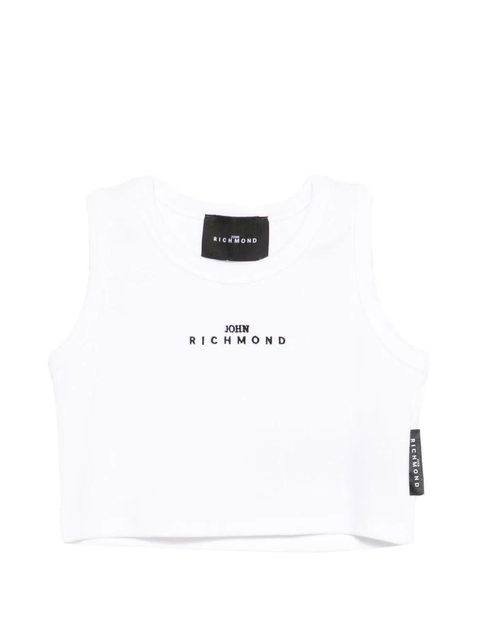 Top con logo ricamato RGP26172CN WHITE RICHMOND 