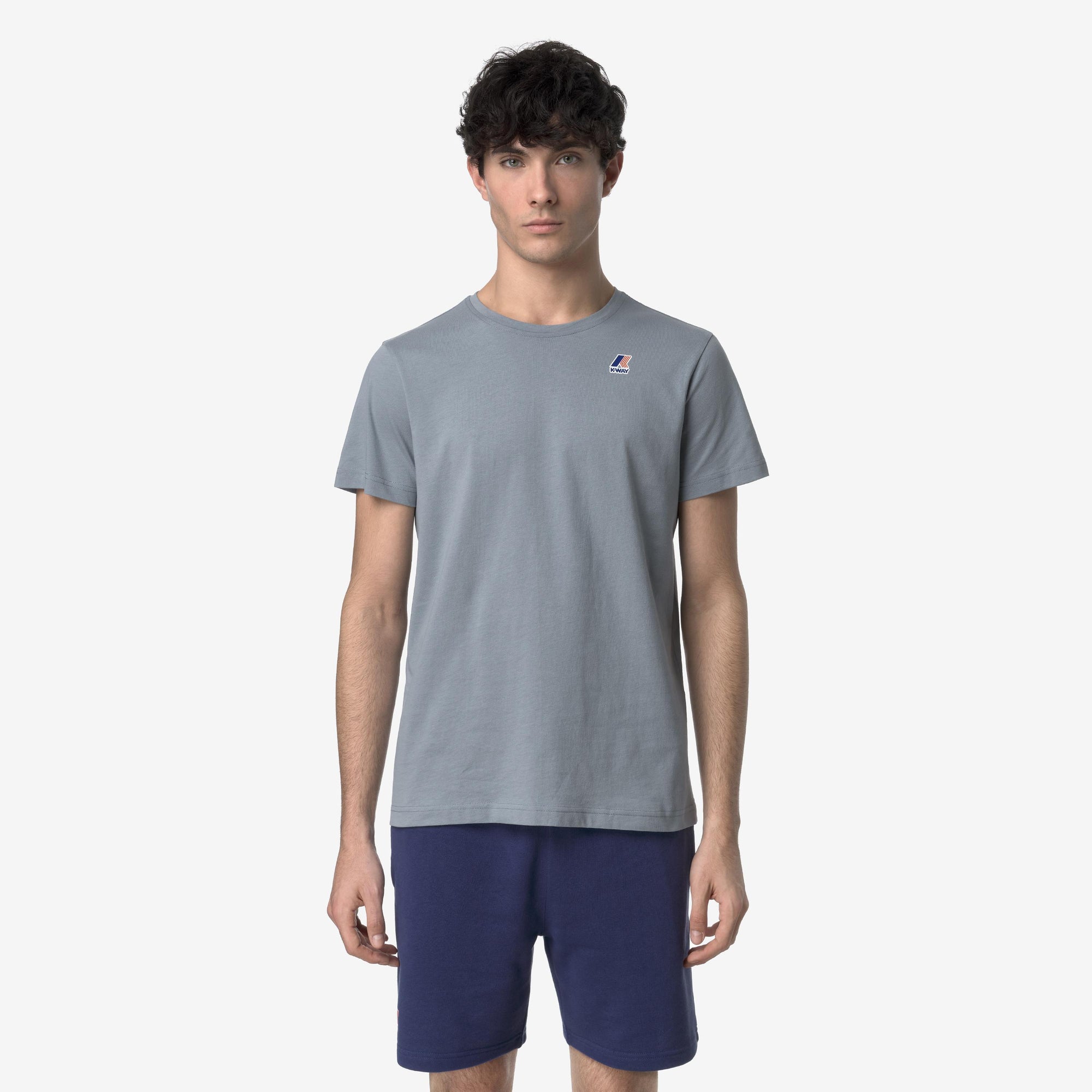 T-shirt unisex grigio in cotone con logo K007JE0 WA9 K-WAY 