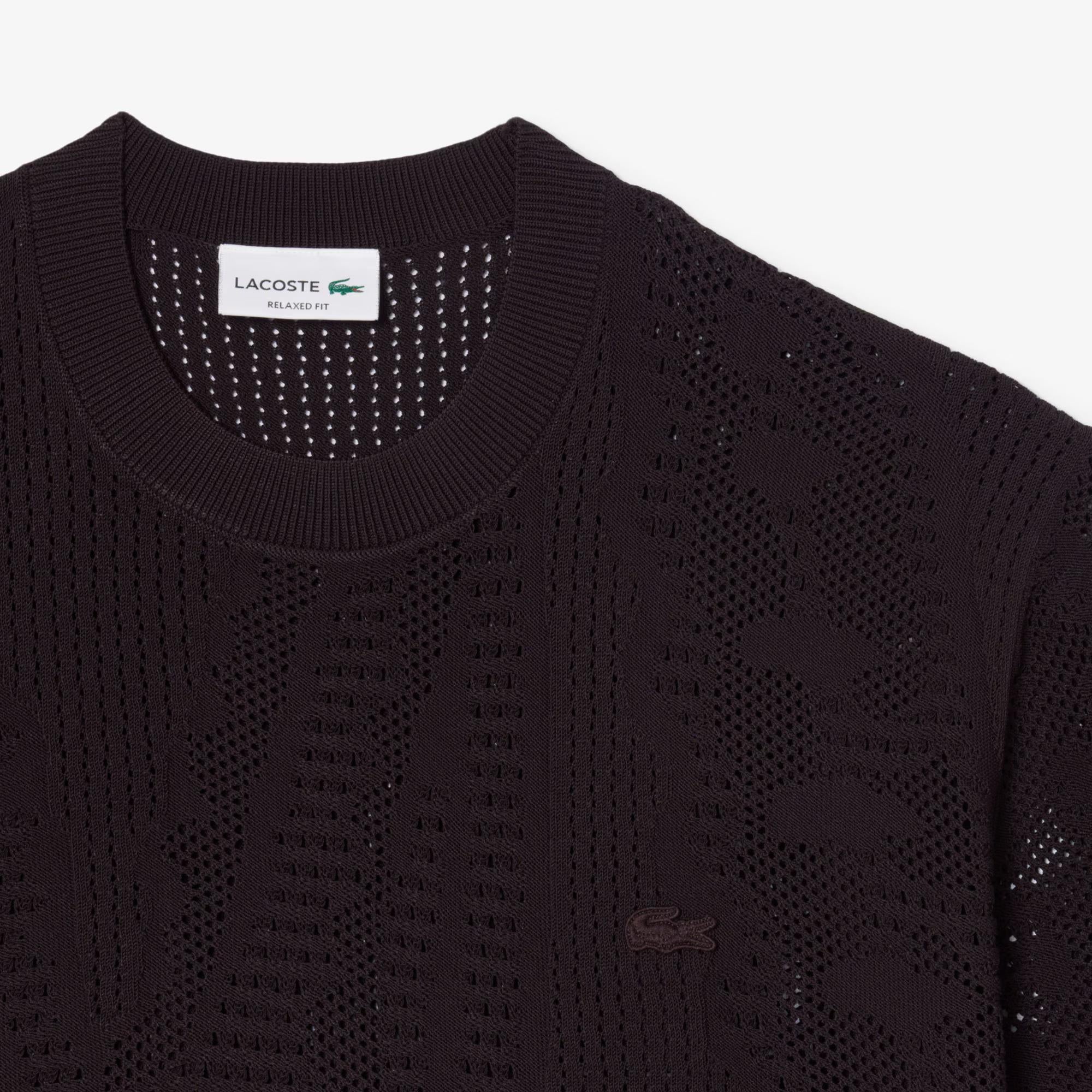 Maglione stampato a maniche corte relaxed fit AH0797 3LA LACOSTE 
