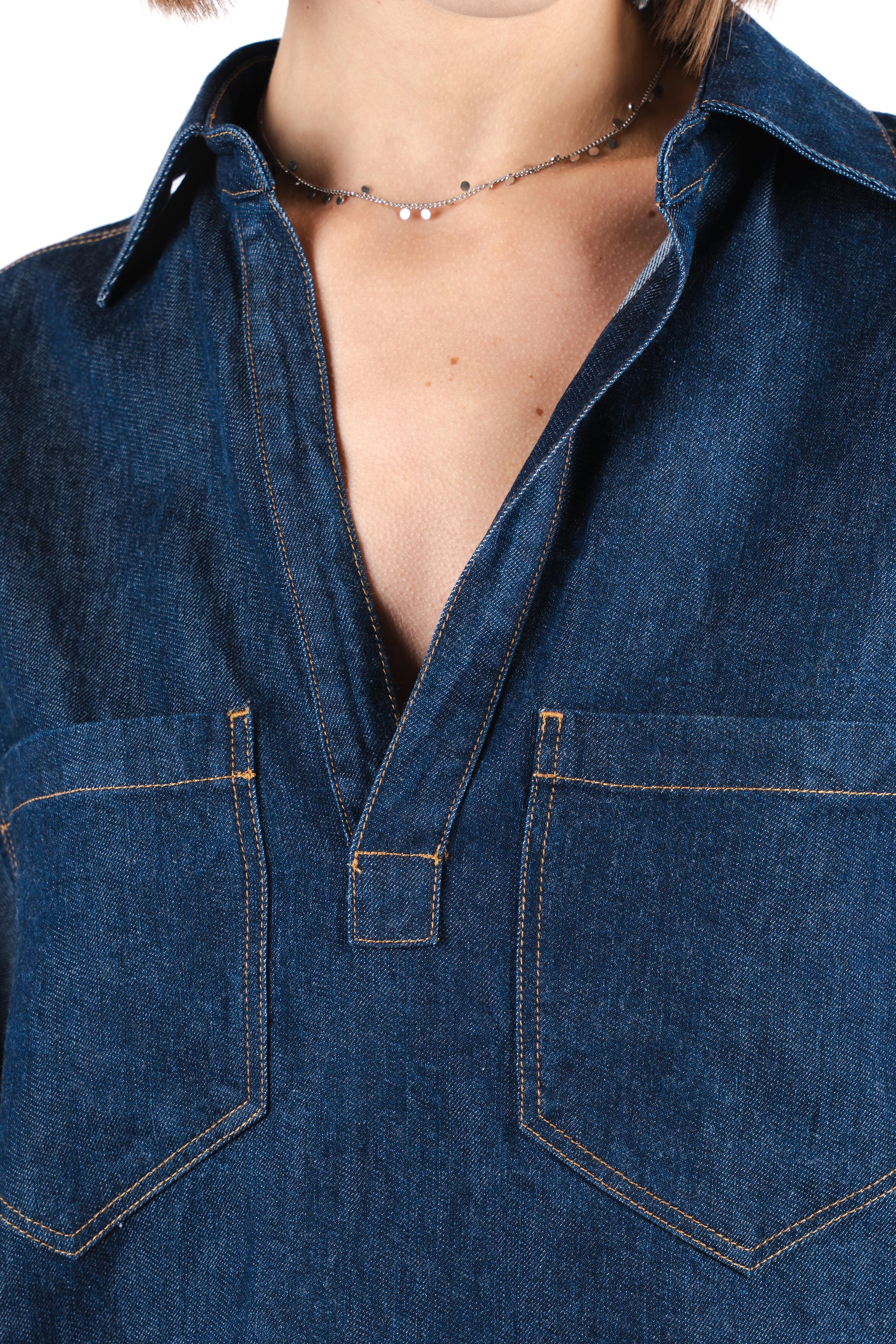 Camicia in denim DC458DF0266DMC4 800 DONDUP 