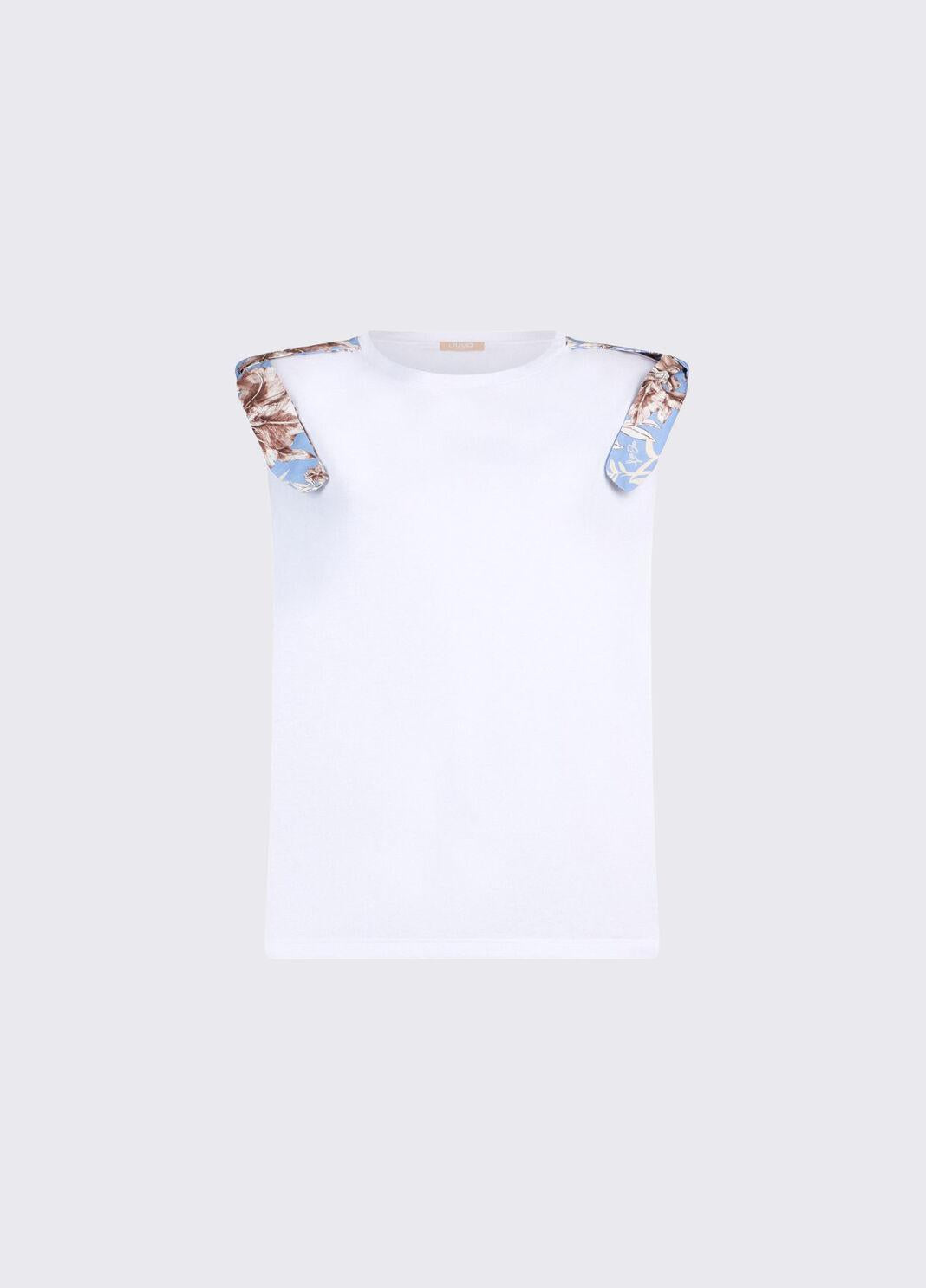T-shirt con spalline imbottite WA6201J6308 P9551 LIU JO WHITE1 