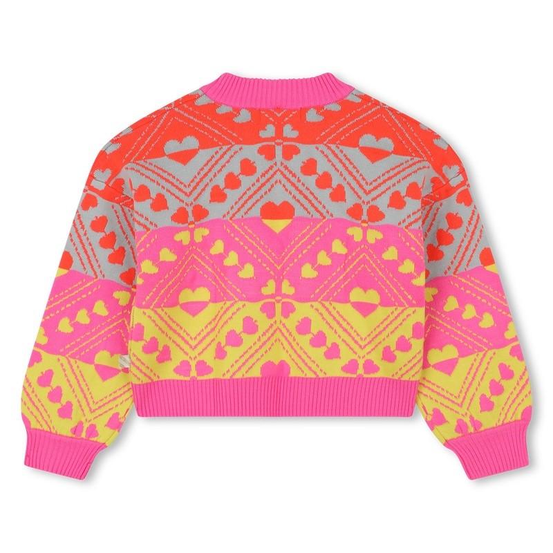 Maglione lavorato a maglia con motivi a cuore U21388 473 BILLIEBLUSH 