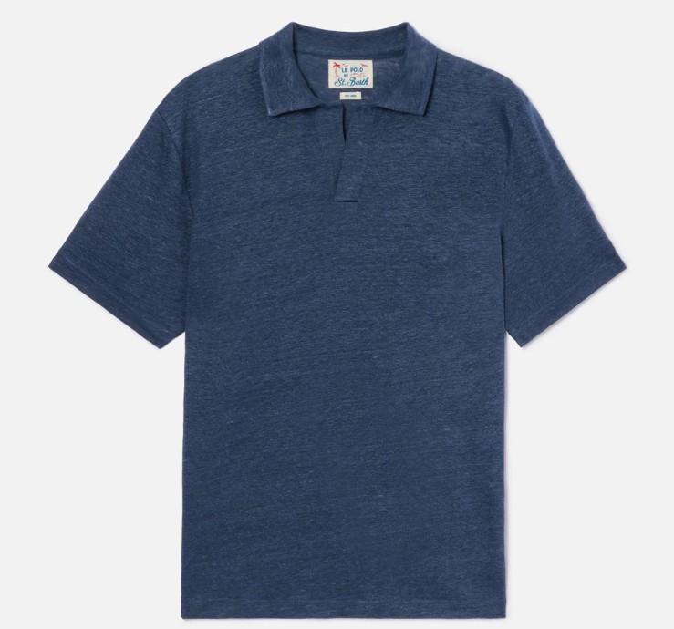 Polo Fraser in puro lino blu navy FRS0001 00119L MC2 SAINT BARTH 