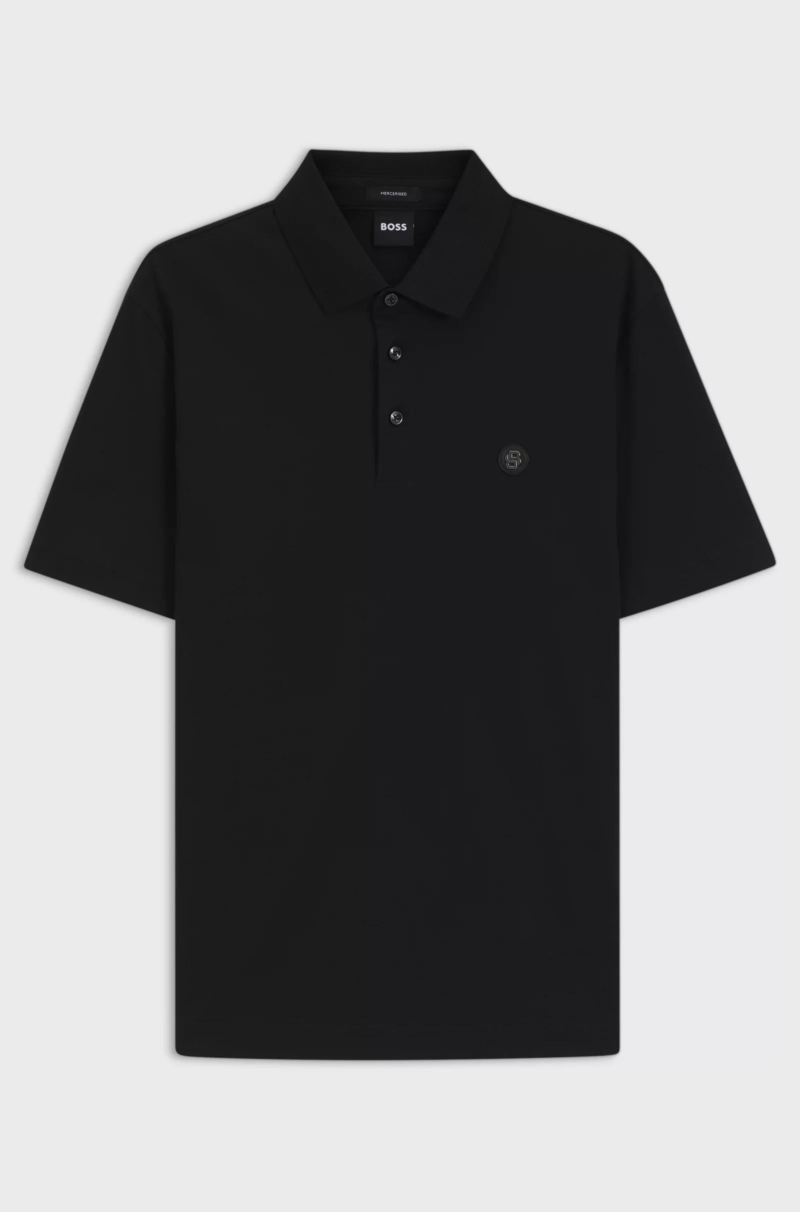 Polo in cotone mercerizzato con doppio monogramma 50520297 001 BOSS 