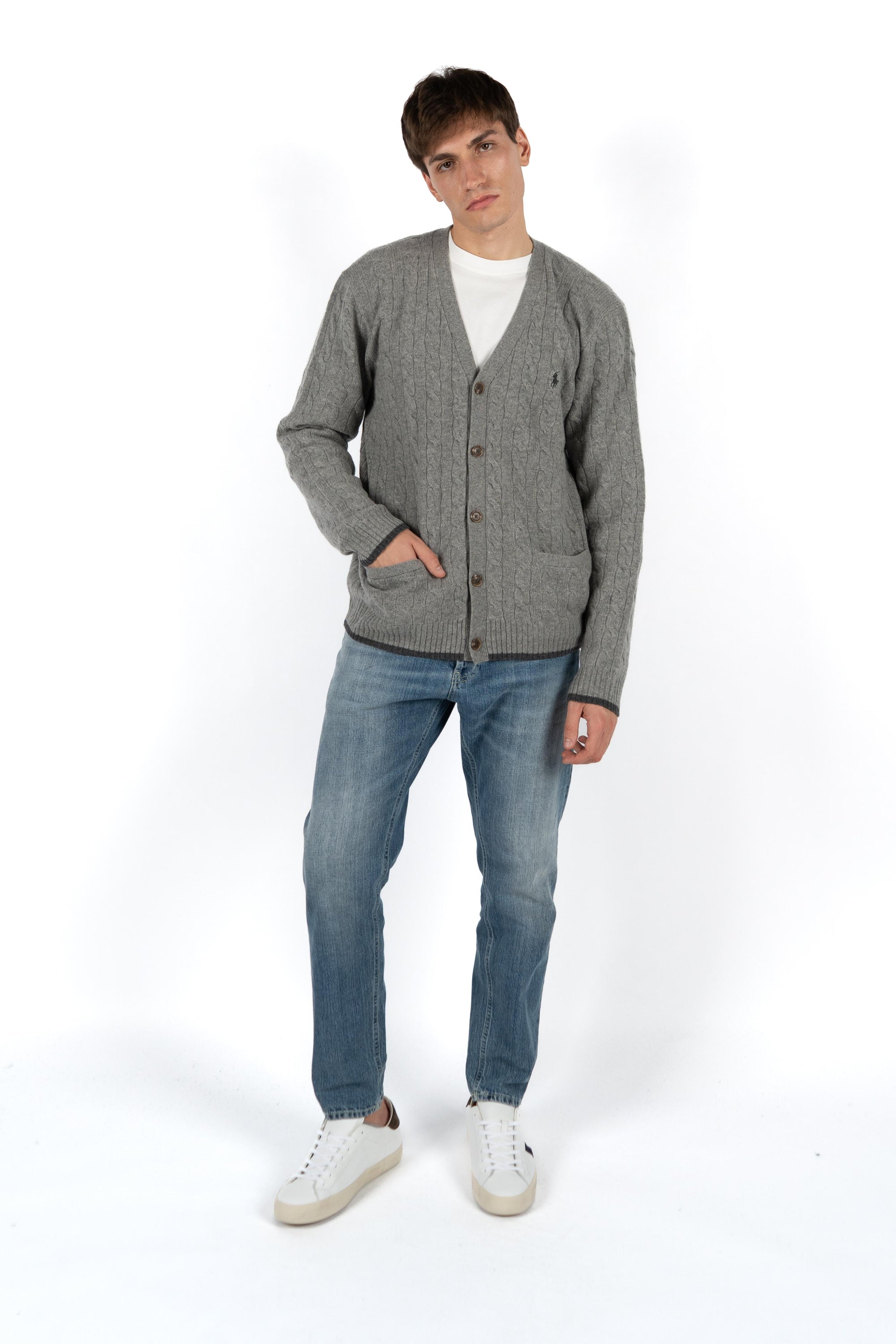 Cardigan a trecce in lana e cashmere 710949808 005 POLO RALPH LAUREN 