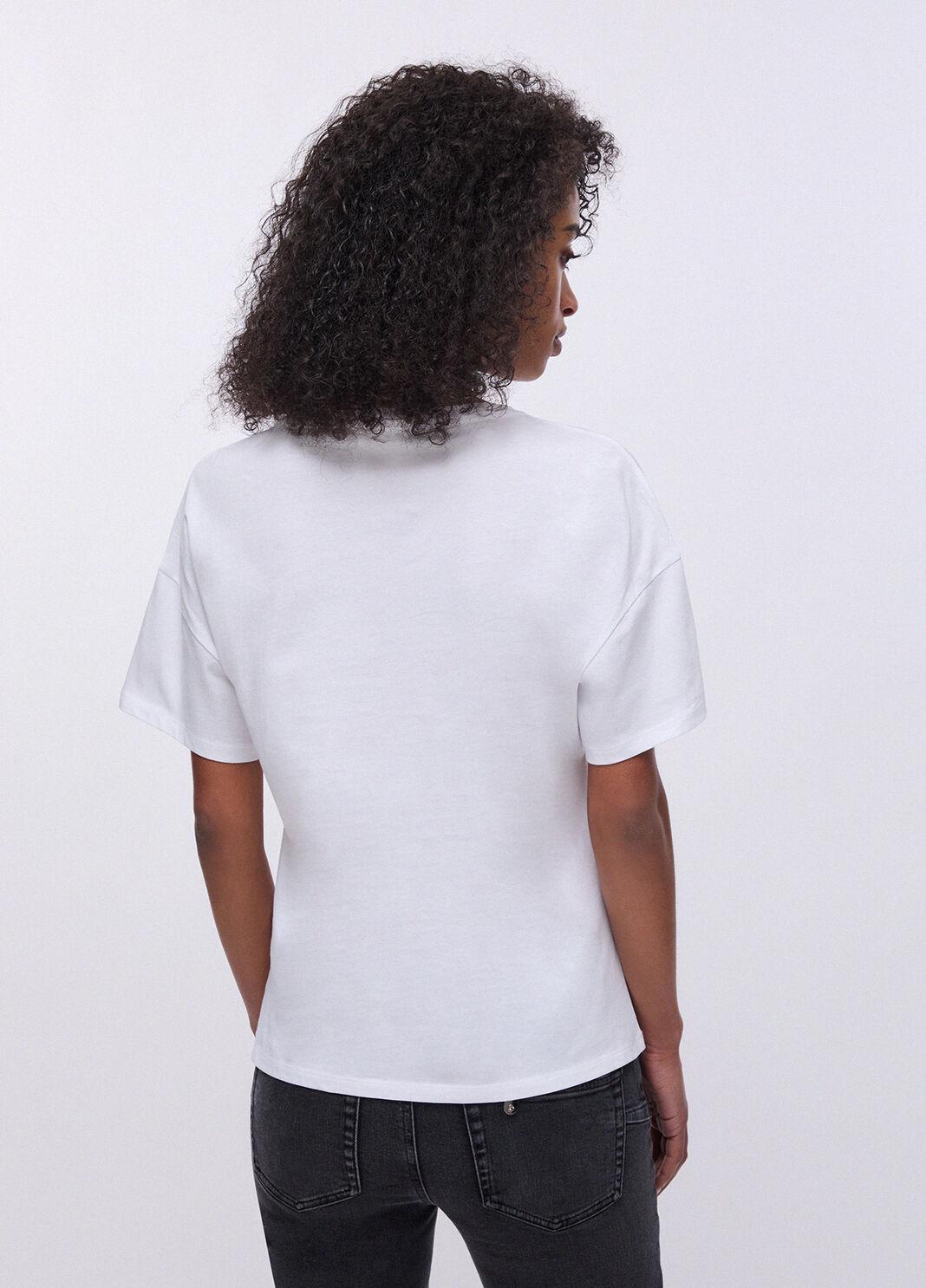 T-shirt con patch WA6414JS923 P9430 LIU JO WHITE1 