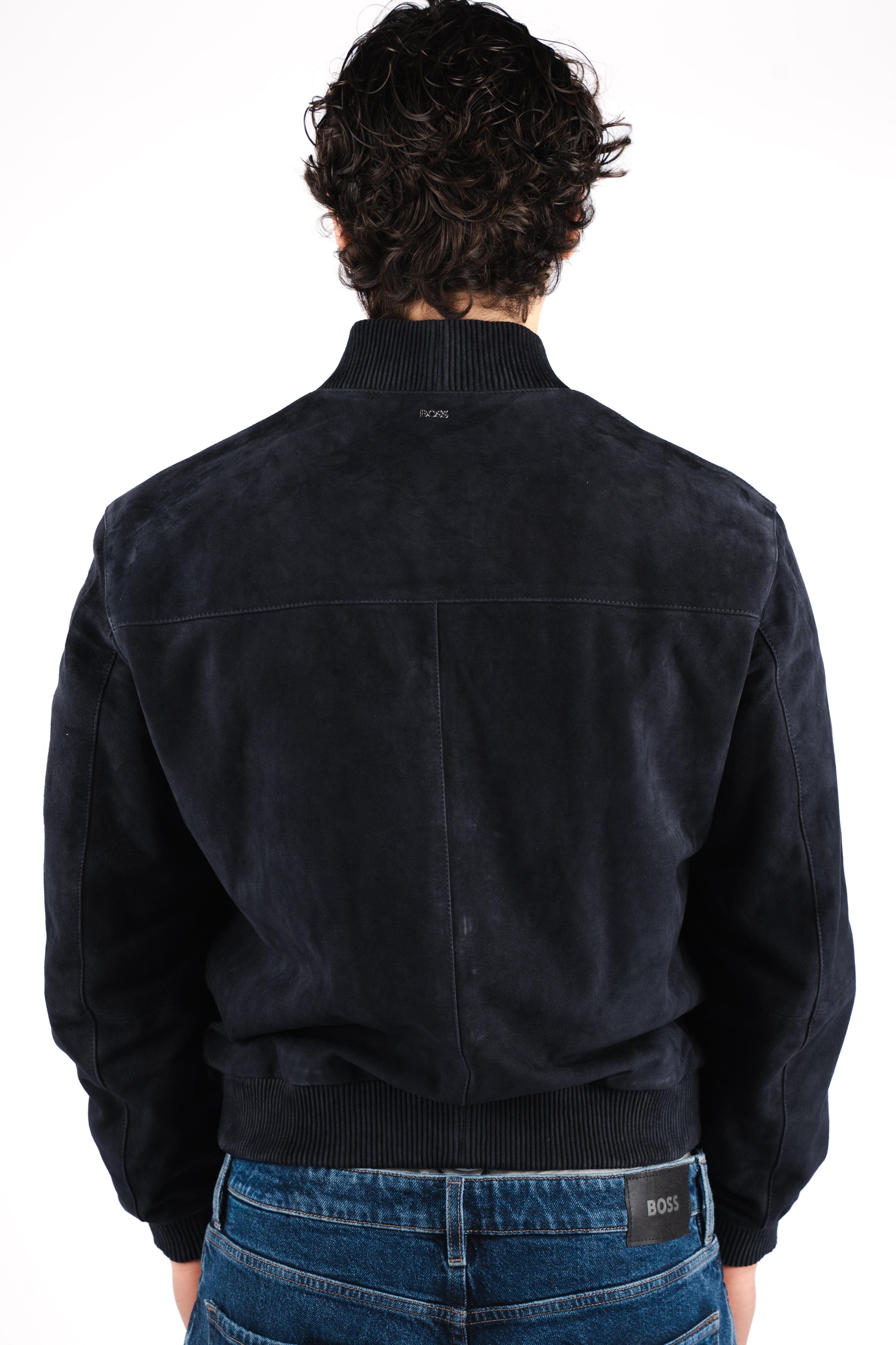 Giubbotto regular fit in pelle scamosciata 50543213 404 BOSS 