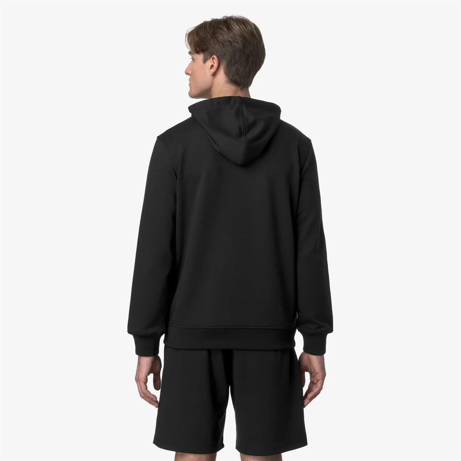 Giacca in caldo pile da uomo nero con cappuccio regolabile K1151UW USY K-WAY 