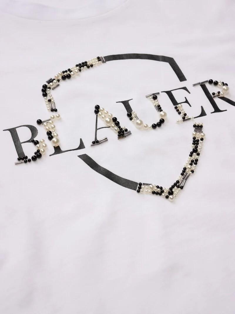 T-shirt perline e strass Millet 26SBLDH02416 100 BLAUER 