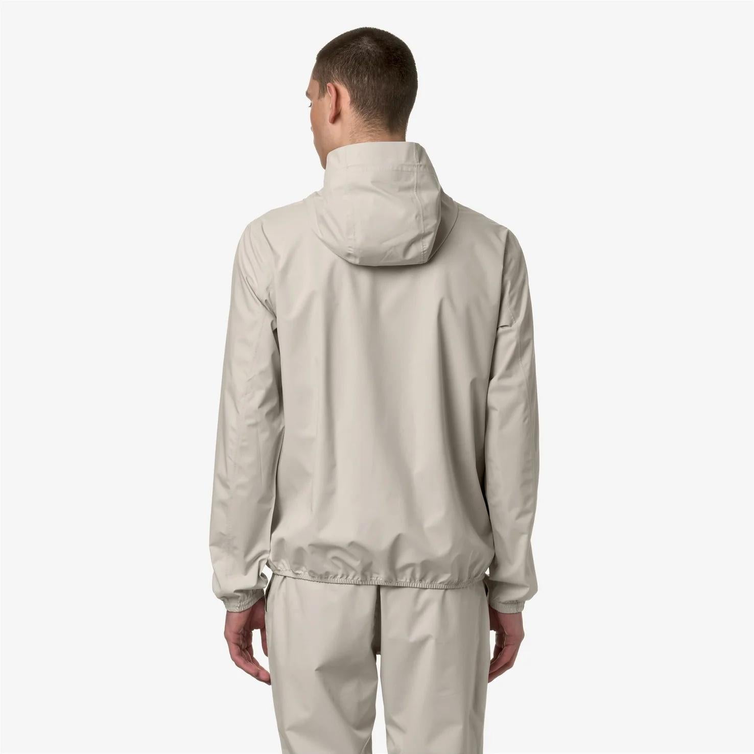 Giacca impermeabile da uomo slim fit beige per condizioni meteorologiche variabili K5127QW 634 K-WAY 