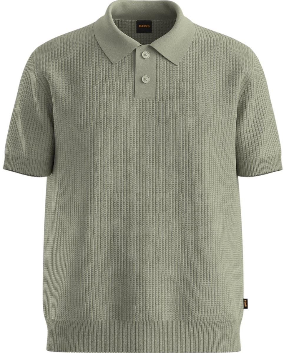 Polo in misto cotone in maglia testurizzata 50543670 370 BOSS 
