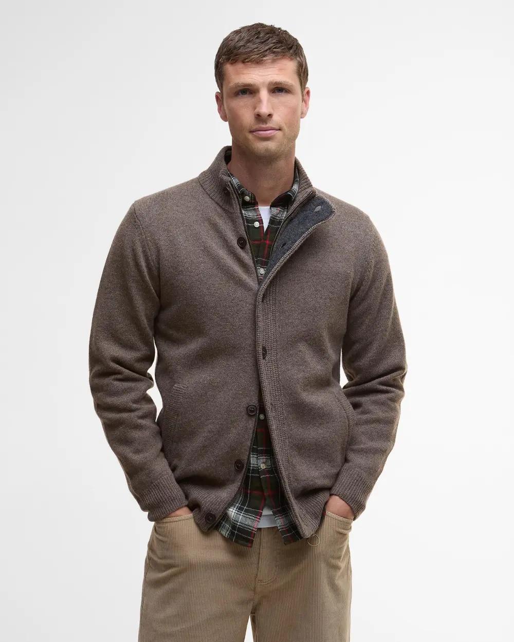 Maglione con zip Patch MKN0731 ST52 BARBOUR 
