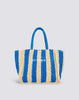 Chou borsa in paper straw con logo blu