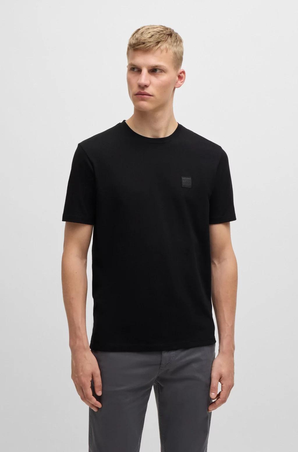 T-shirt in jersey di cotone con toppa con logo 50508584 001 BOSS 