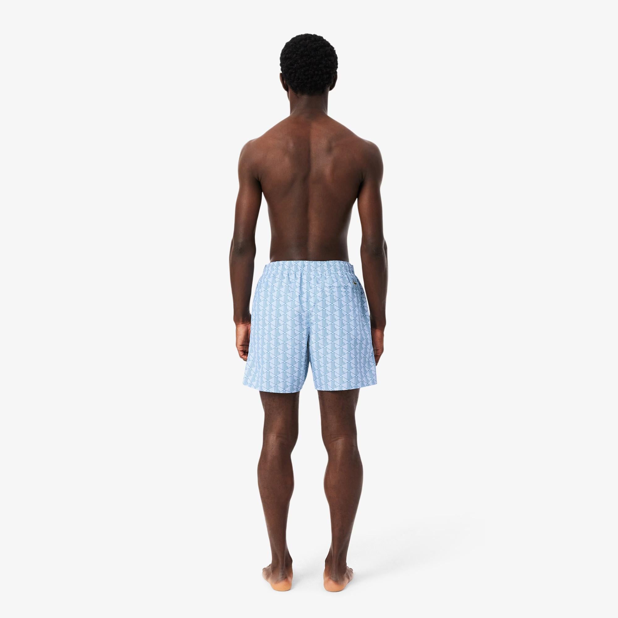 Boxer mare midi con stampa con monogramma MH9086 3IJ LACOSTE 