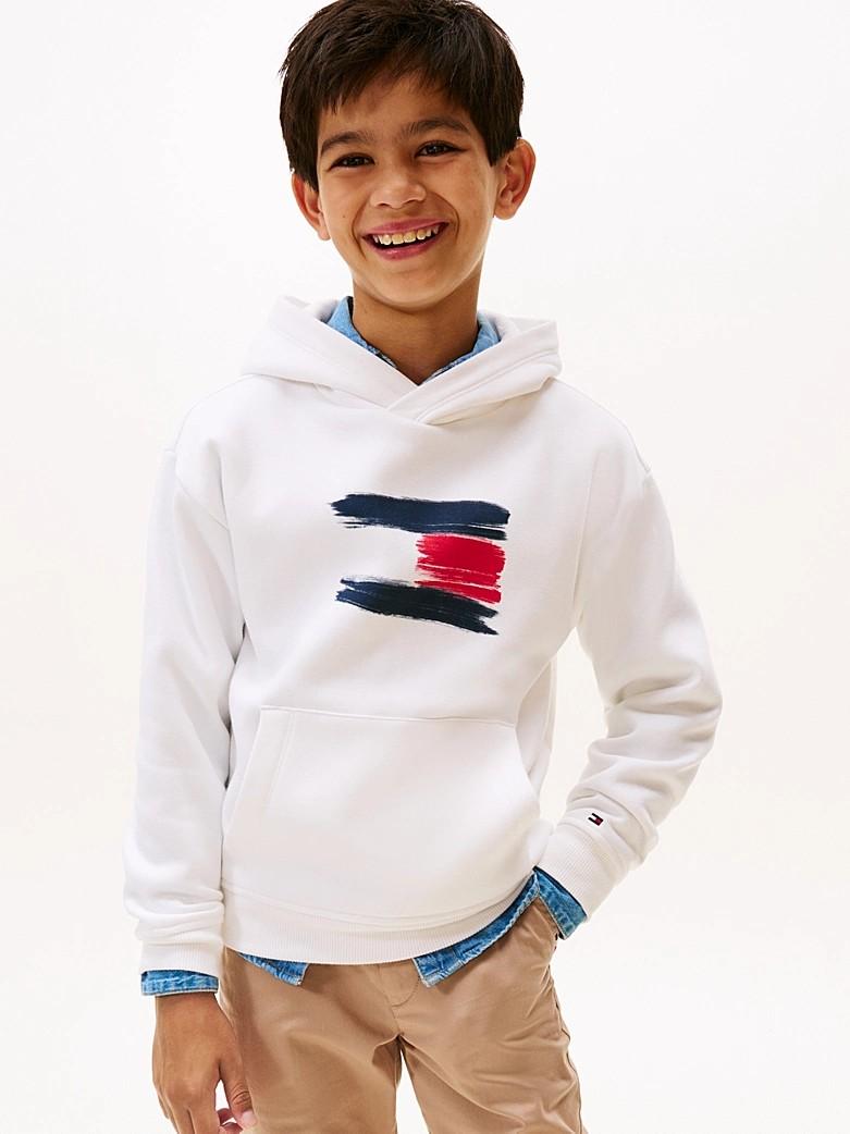 Felpa con cappuccio e bandiera iconica KB0KB10112J YBR TOMMY HILFIGER 