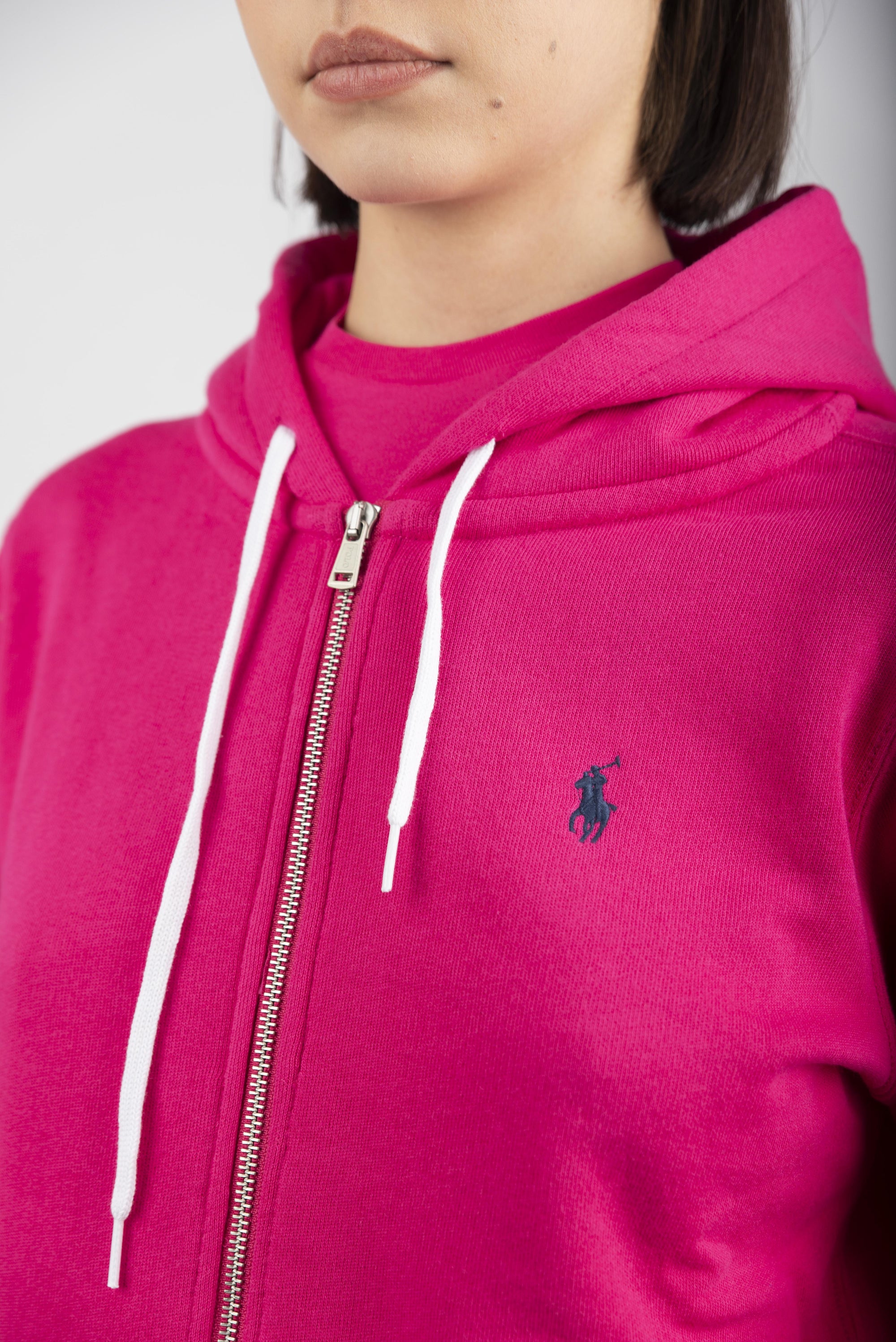 Felpa con cappuccio e cerniera rosa brillante 211935584 014 POLO RALPH LAUREN 