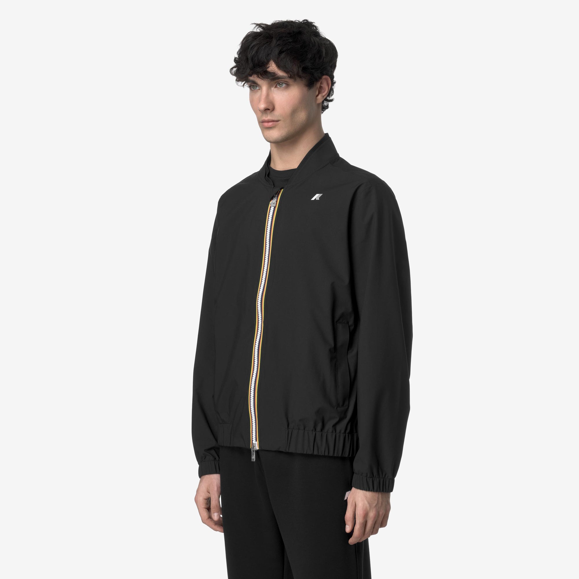 Giacca impermeabile slim fit da uomo nero per condizioni meteorologiche variabili K51376W USY K-WAY 