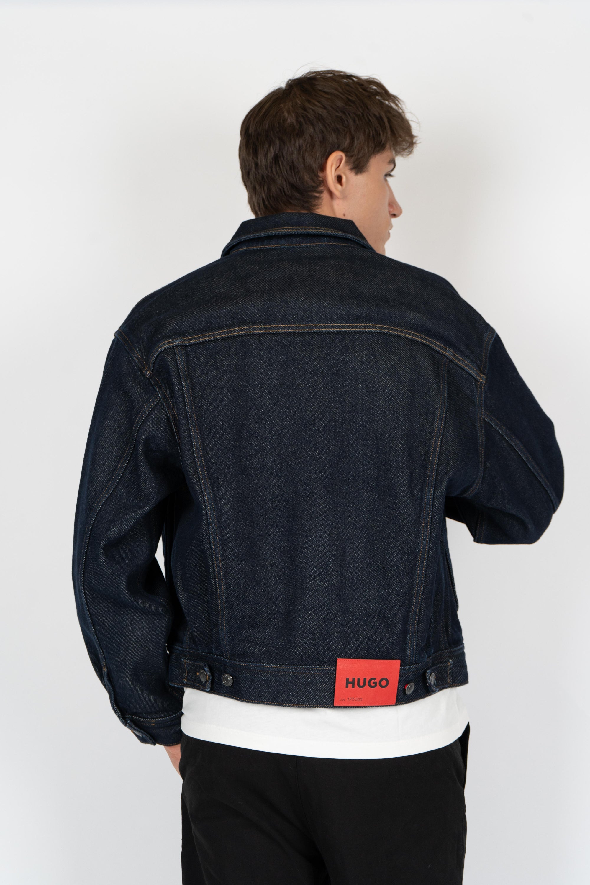 Giubbotto regular fit in denim blu scuro 50547402 401 HUGO 