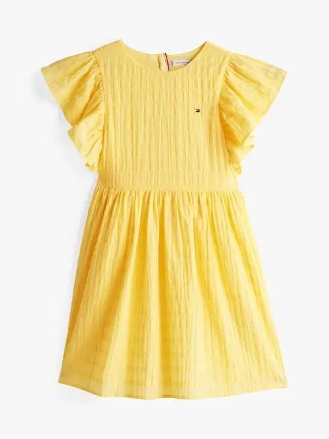 Vestito a campana con finitura tramata KG0KG08472J ZF0 TOMMY HILFIGER 