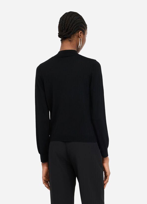 Maglia in lana con perle CF5041MA82O 22222 LIU JO BLACK 