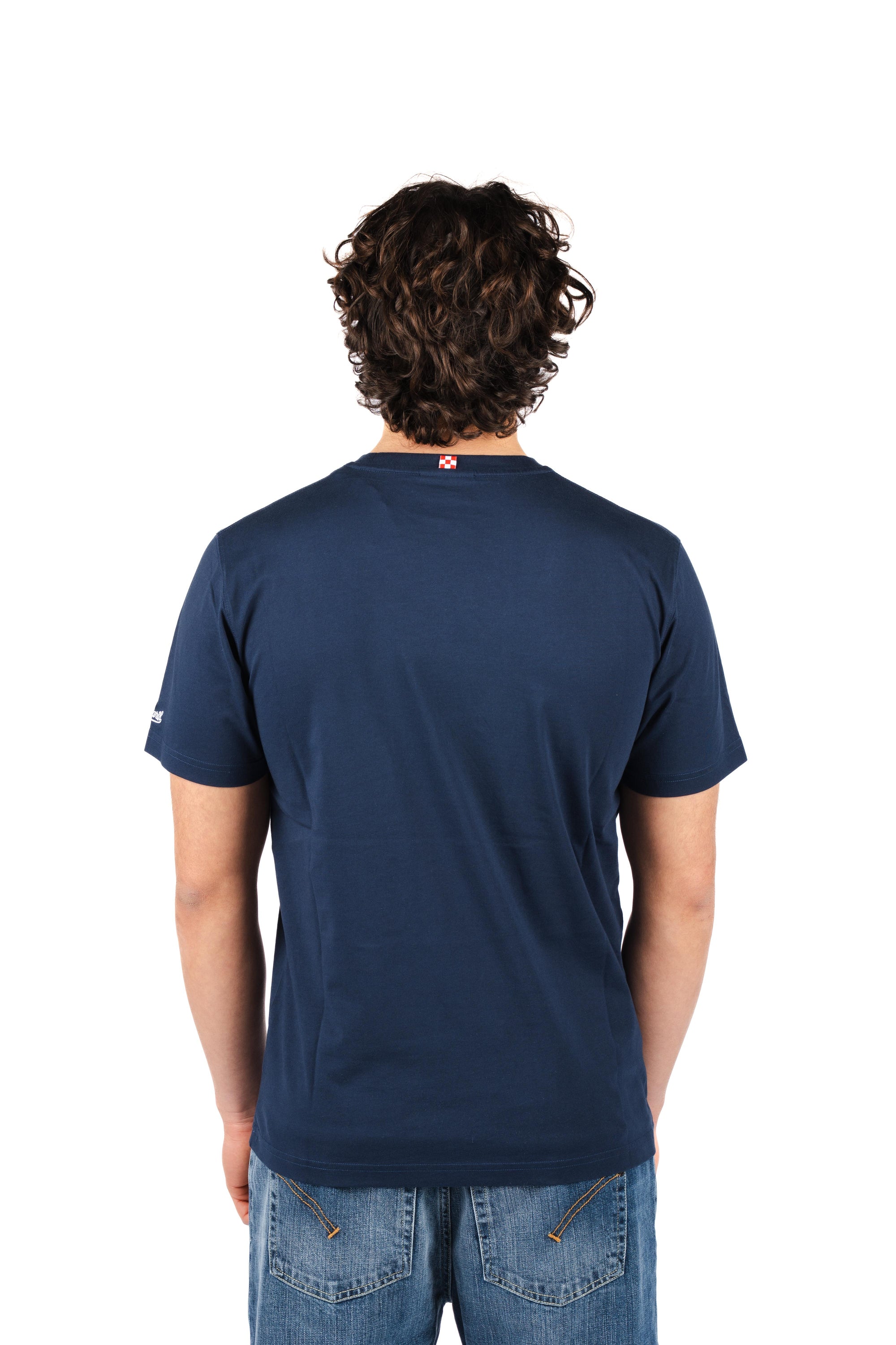 T-shirt Austin blu con ricamo I Found My Gin In Portofino | Special Edition AUS0001 04518L MC2 SAINT BARTH 