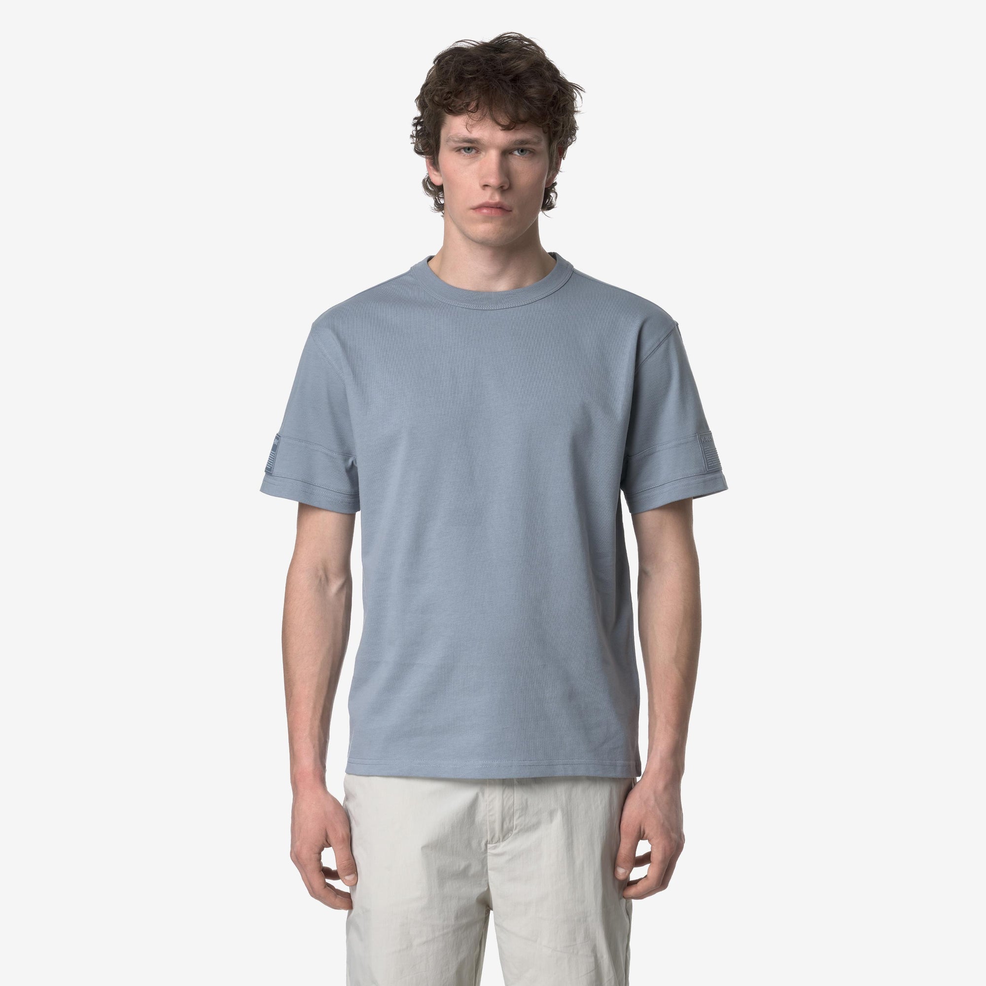 T-shirt casual da uomo in cotone grigio K2135KW WA9 K-WAY 