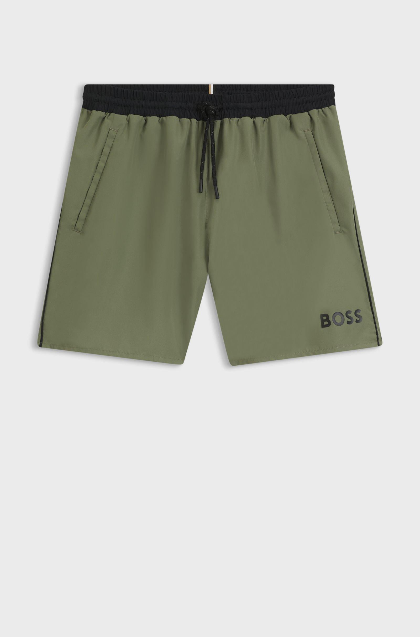 Boxer da mare con logo a contrasto e profili 50514429 350 BOSS 