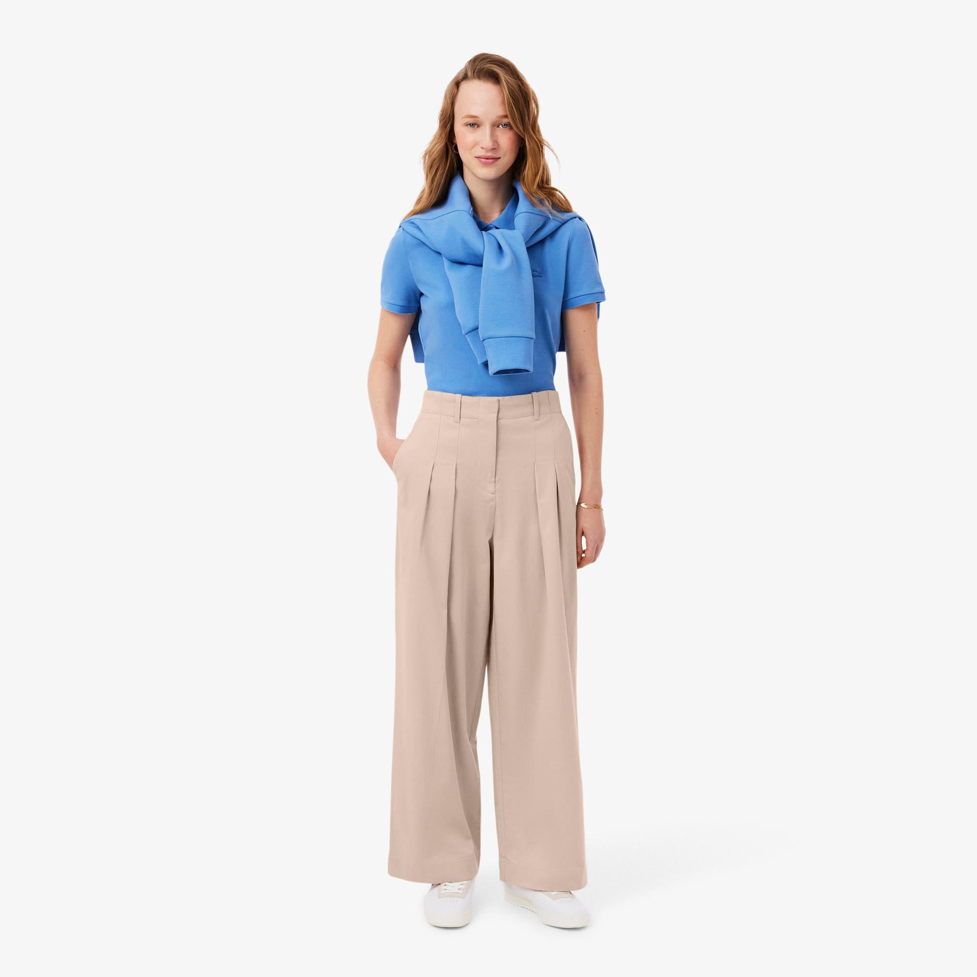 Pantaloni chino in gabardine elasticizzato wide fit HF0205 X6F LACOSTE 