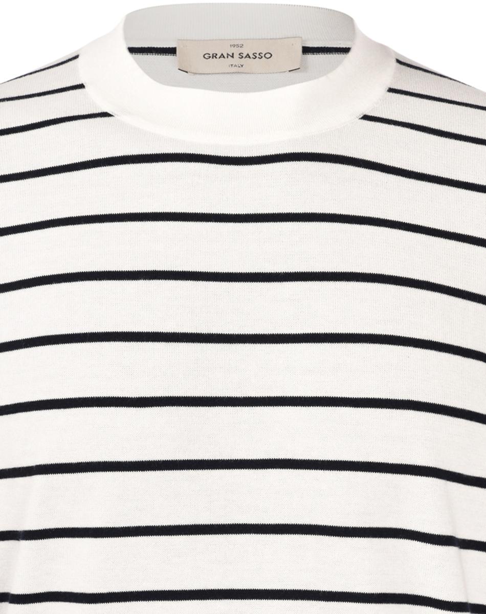 T-shirt in maglia a righe bianco blu  57192/18046 005 GRAN SASSO 
