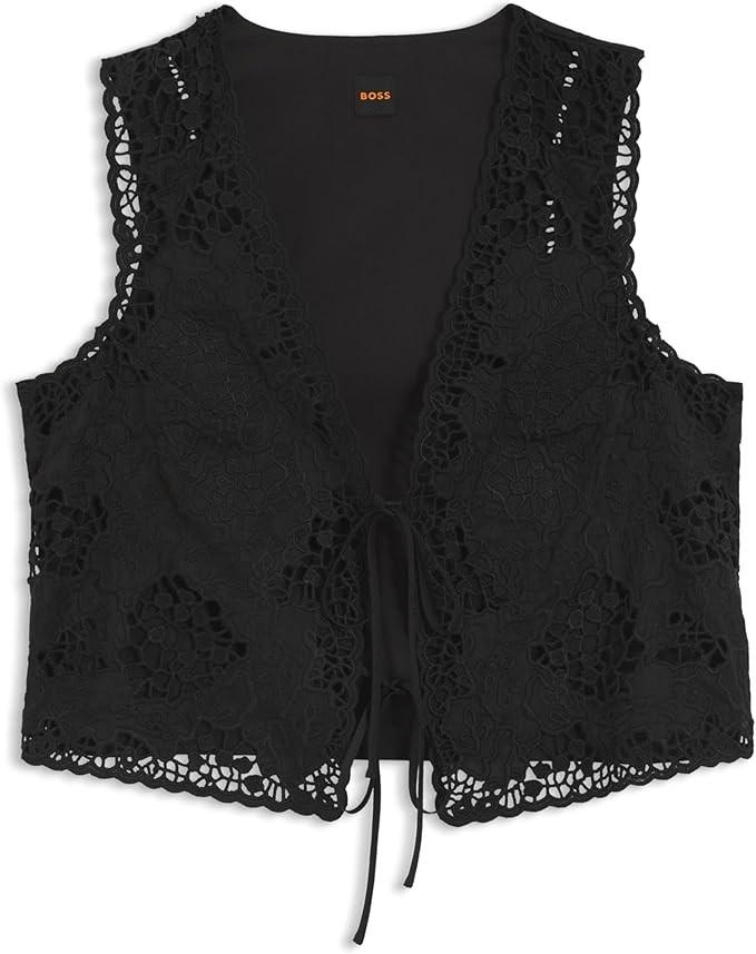 Blusa con ricamo in pizzo 50556743 001 BOSS 