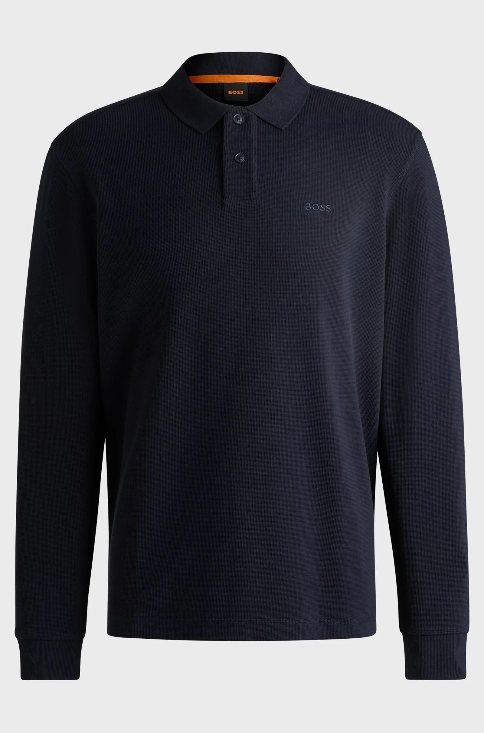 Polo in misto cotone elasticizzato con lavorazione a nido dape 50520710 404 BOSS 