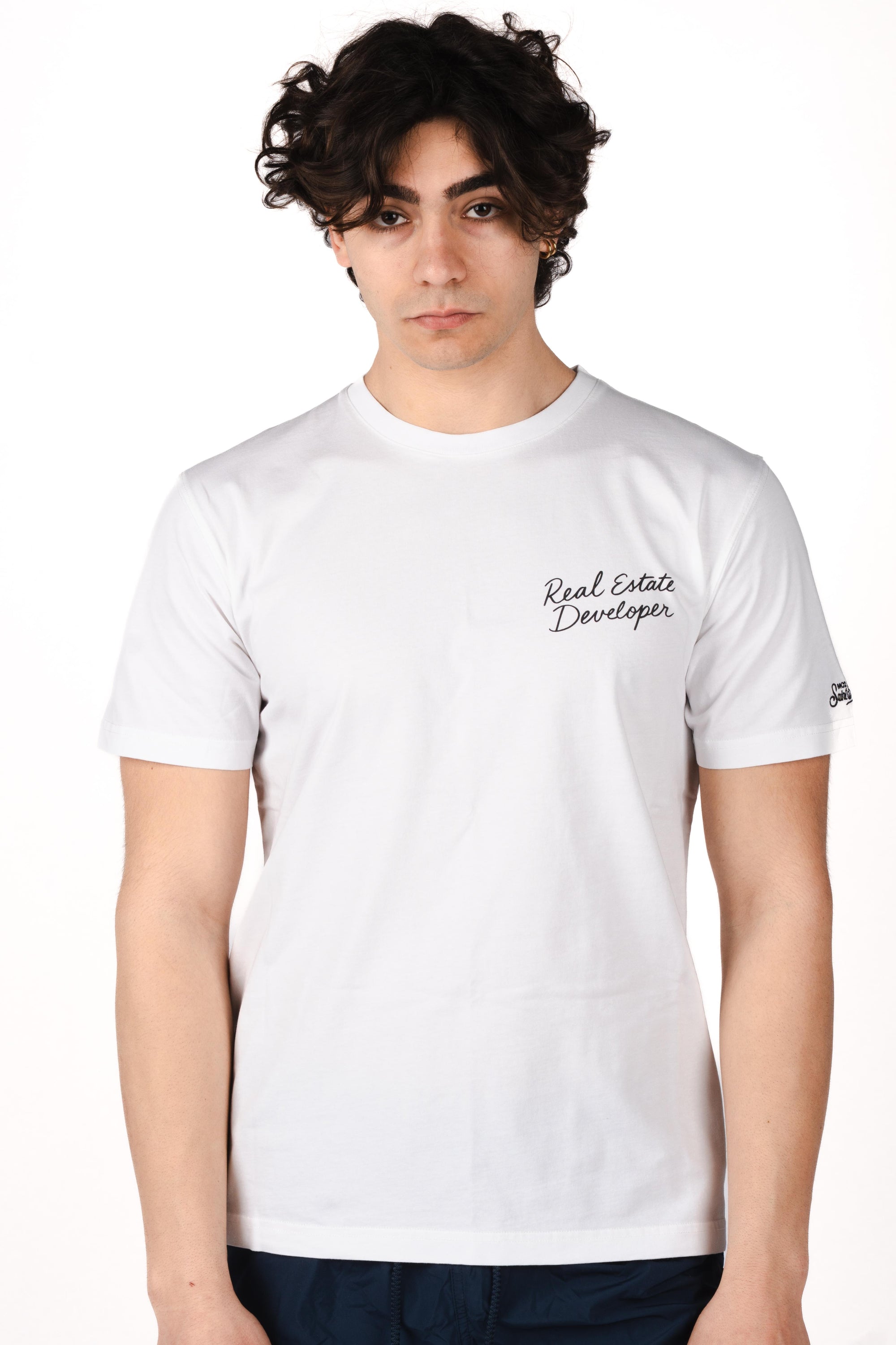 T-shirt Portland bianca con illustrazione PRL0002 04305L MC2 SAINT BARTH 