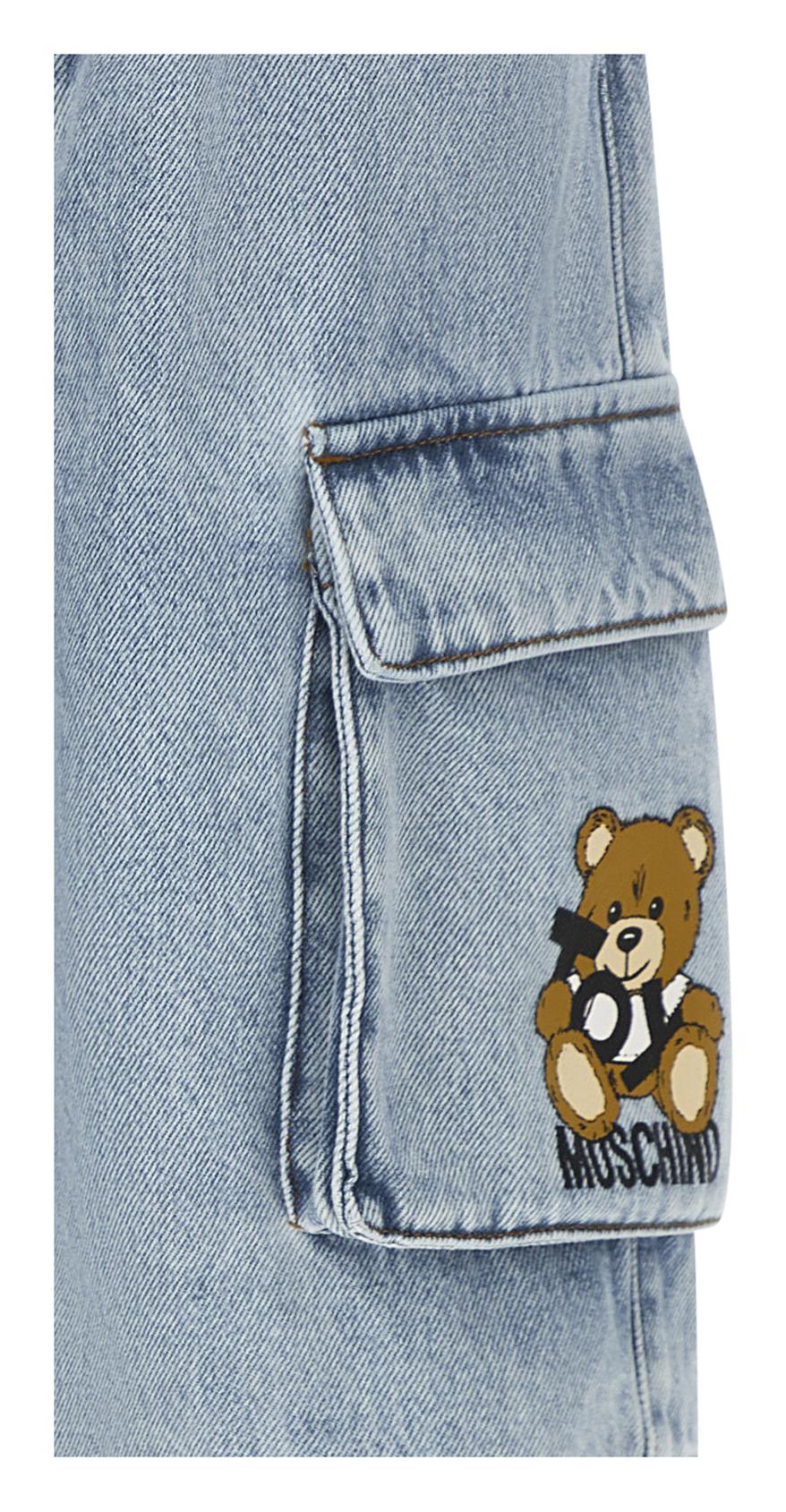 Short cargo con motivo Teddy Bear HUQ023L0E08 40186A MOSCHINO KID 