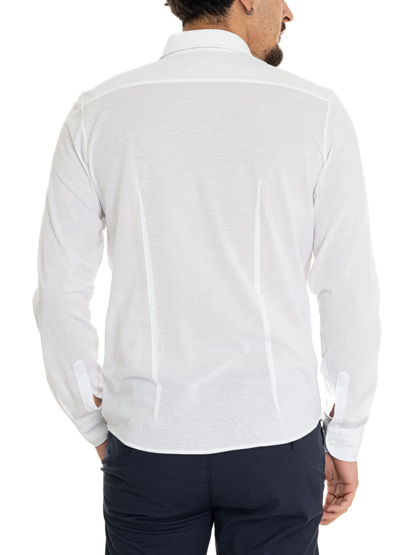 Camicia in piquet bianco 60120/81402 815 GRAN SASSO 