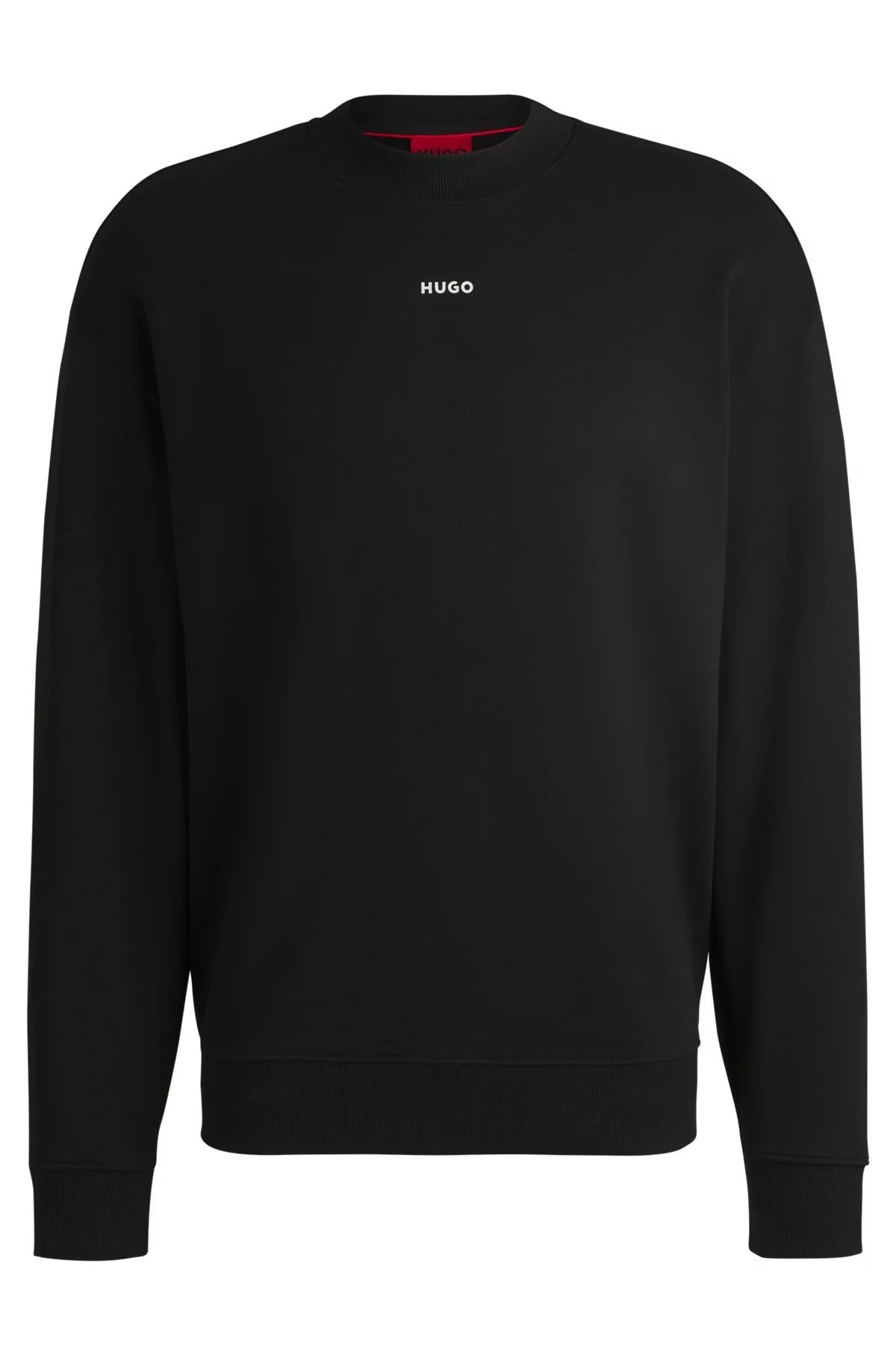 Felpa relaxed fit in terry di cotone con logo stampato 50525892 001 HUGO 