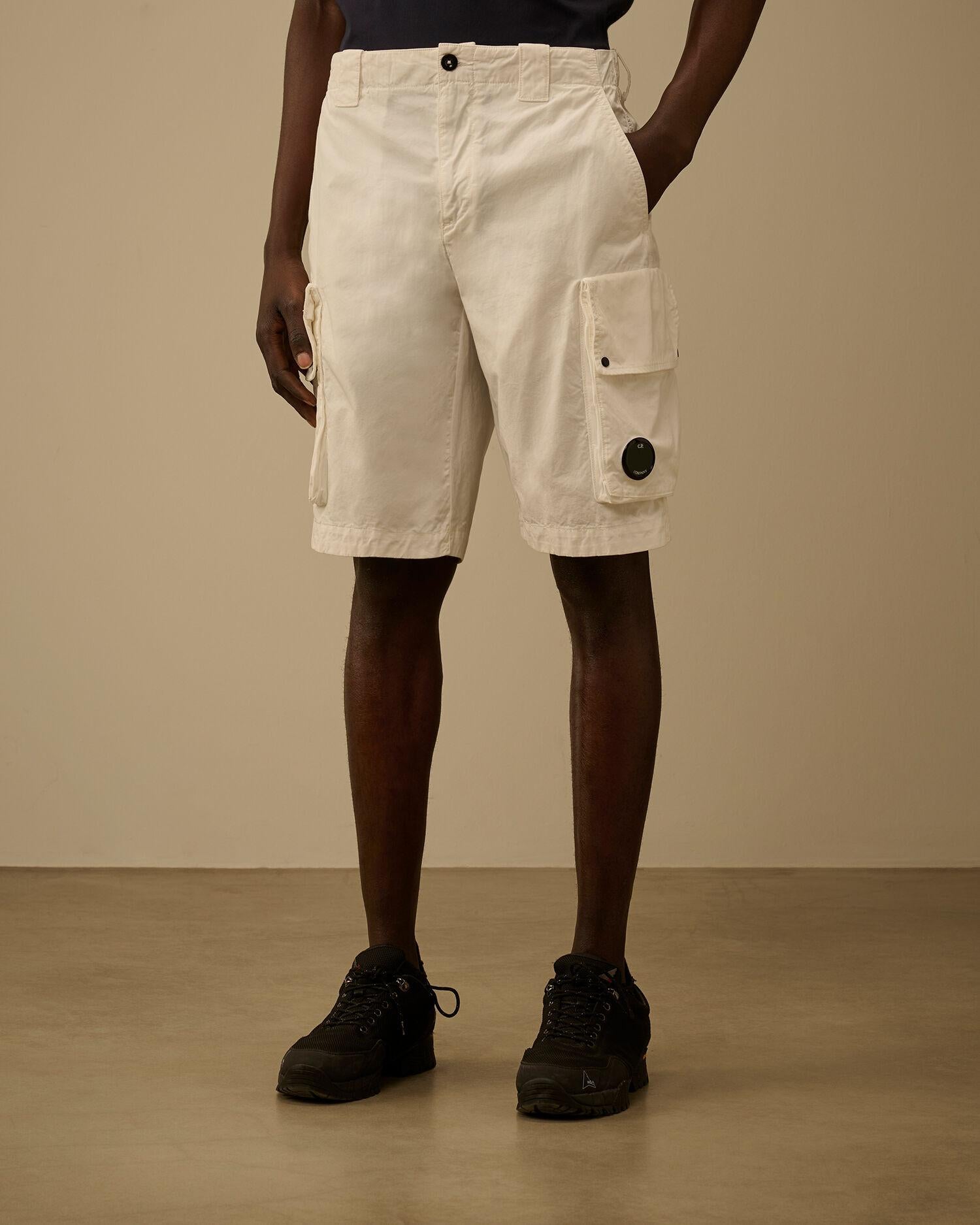 Cotton Gabardine Lens Cargo Shorts 20CMBE254A 103 C.P. COMPANY 
