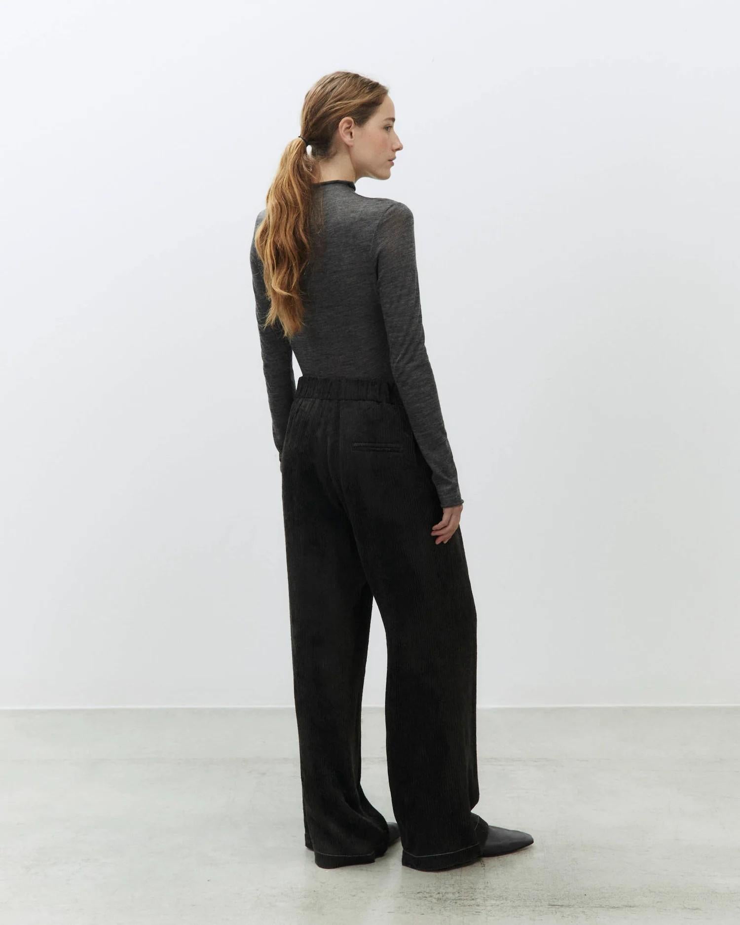 Pantalone velvet rib 165173 CB ALYSI CHOCOLAT 