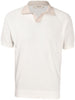 Polo skipper in maglia raglan cotone organico panna sabbia