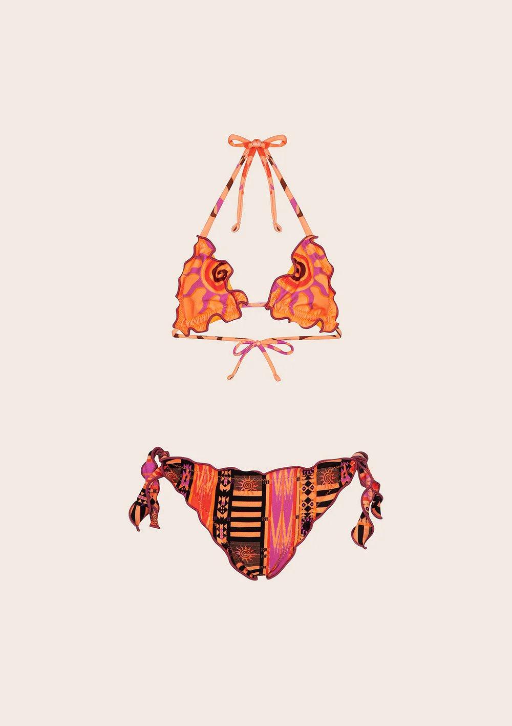 Bikini Bambina Triangolo con Slip Regolabile Fantasia rosso G1F05TAX 45 F**K 
