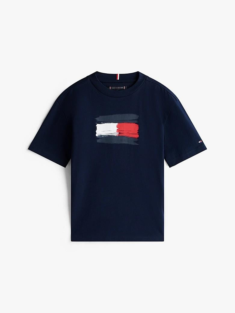 T-shirt in puro cotone con bandiera KB0KB10111T C1G TOMMY HILFIGER 