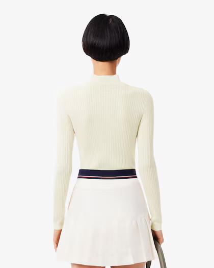 Maglione a collo alto in lana merinos a coste AF4189 70V LACOSTE 