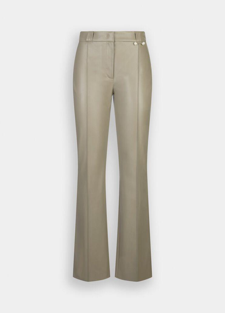 Pantaloni flare in tessuto spalmato CF5016E0624 X0707 LIU JO BLACK 