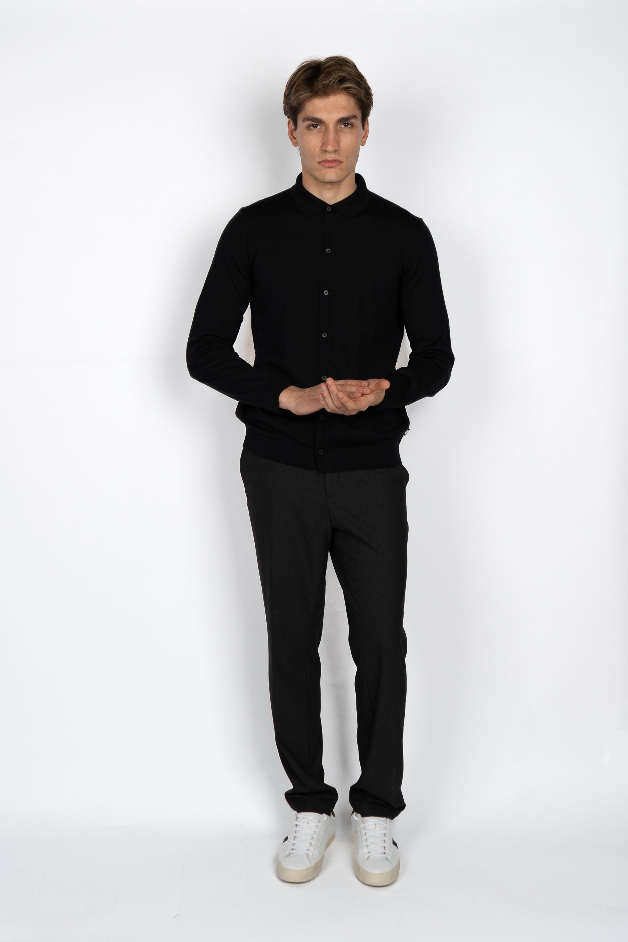 Pantaloni slim fit in tessuto stretch micro-fantasino 50539968 068 BOSS 