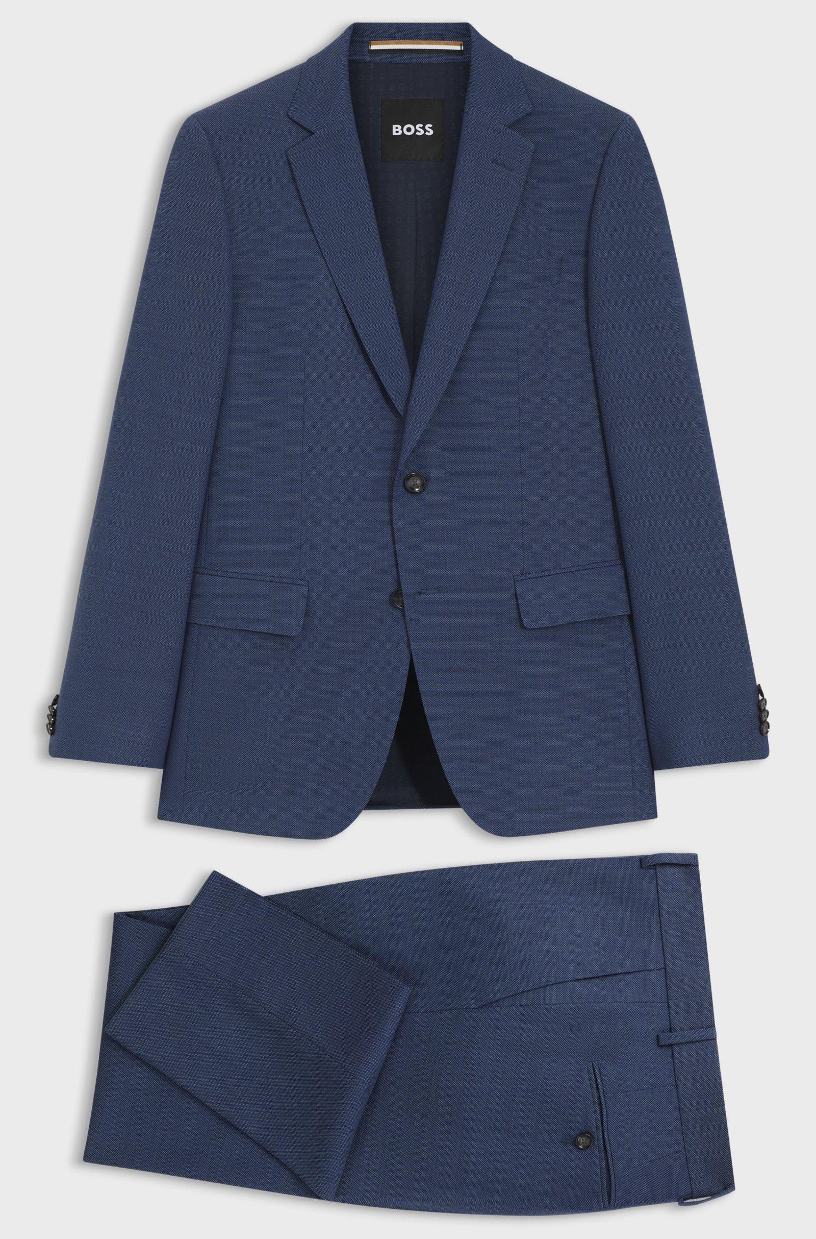 Abito due pezzi slim fit in tessuto elasticizzato con micromotivo 50557252 468 BOSS 